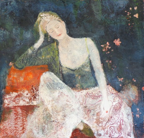 Jeune fille au sofa